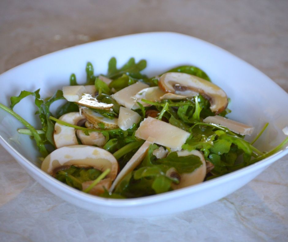 the arugula & mushroom salad