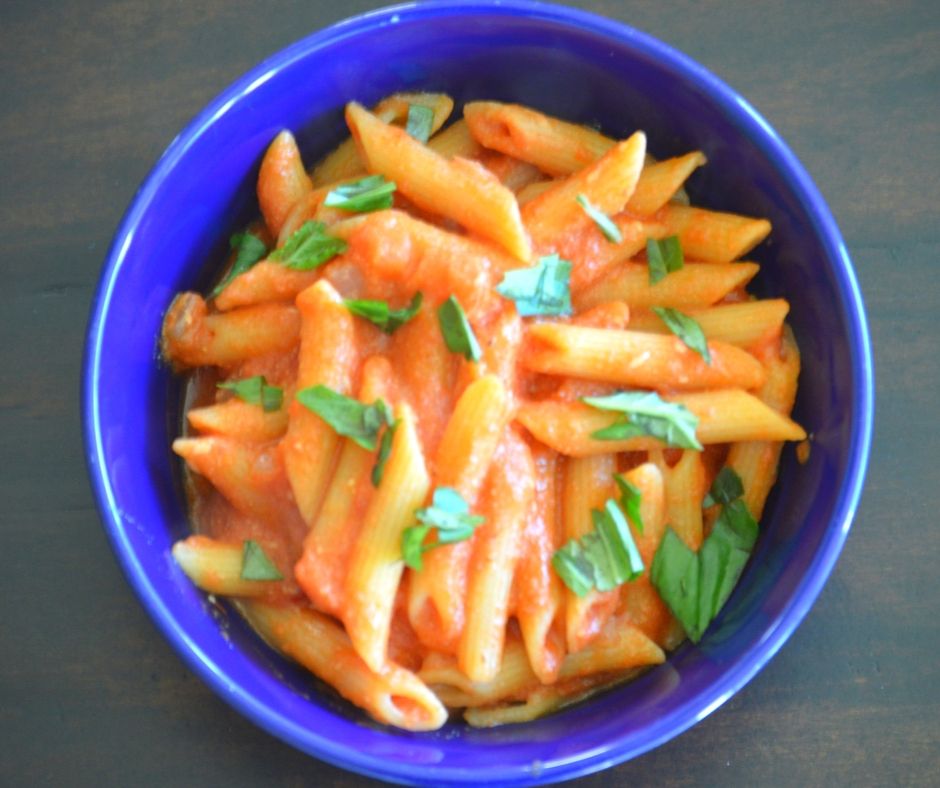 the finished penne alla vodka
