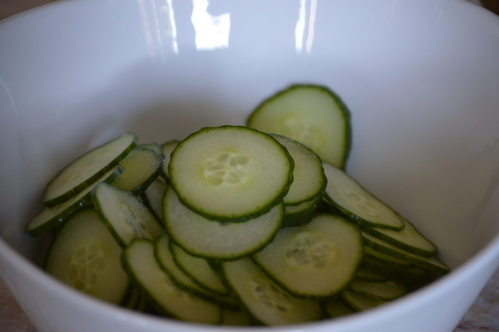 the cucumbers tossed in salt