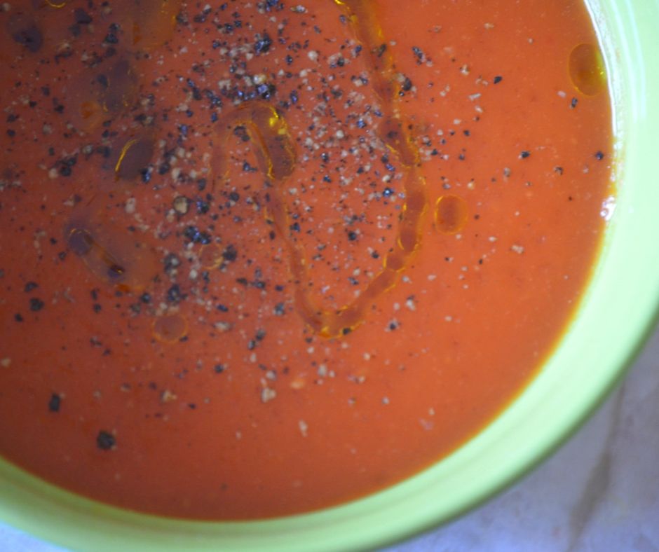 the finished tomato soup
