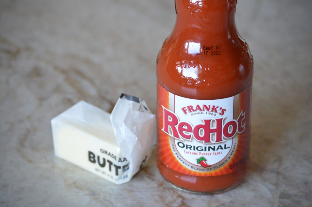 franks red hot and butter the two ingredients for traditional buffalo sauce