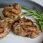 The garlic herb lamb chops on a plate