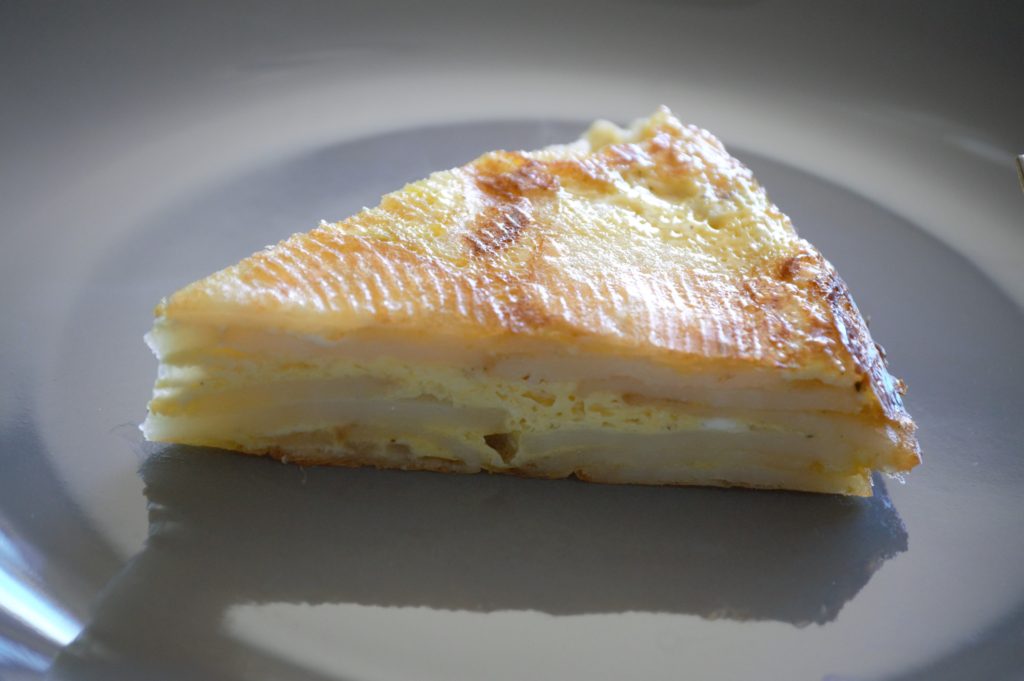 a slice of the Spanish tortilla
