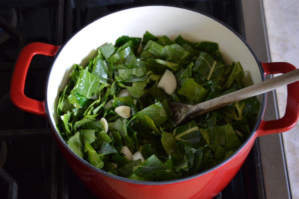 the first set of ingredients added to the pot