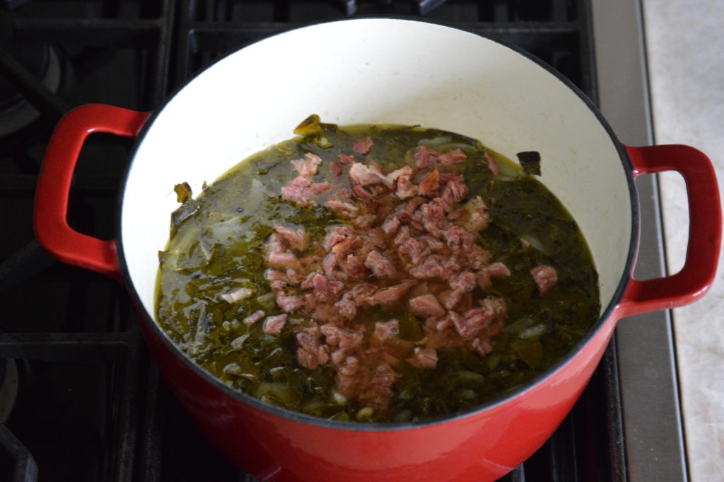 the ham returned to the collard greens