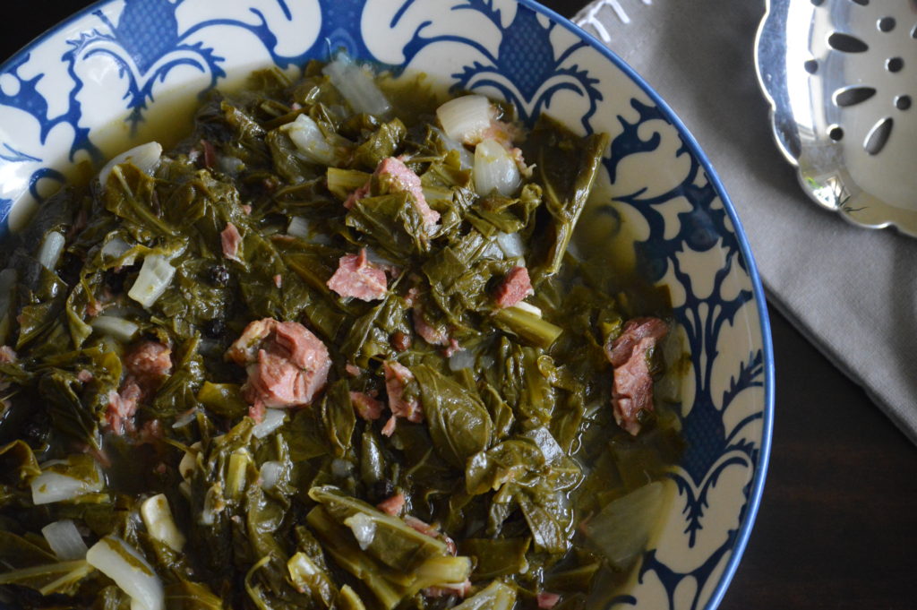 the finished collard greens