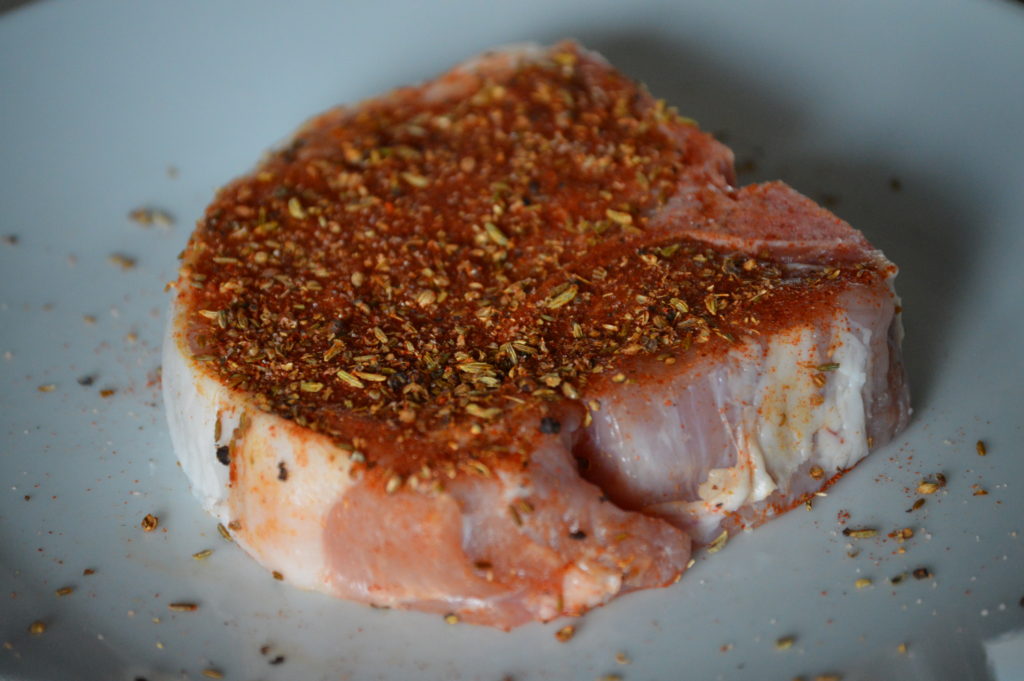 the dry rubbed pork chops