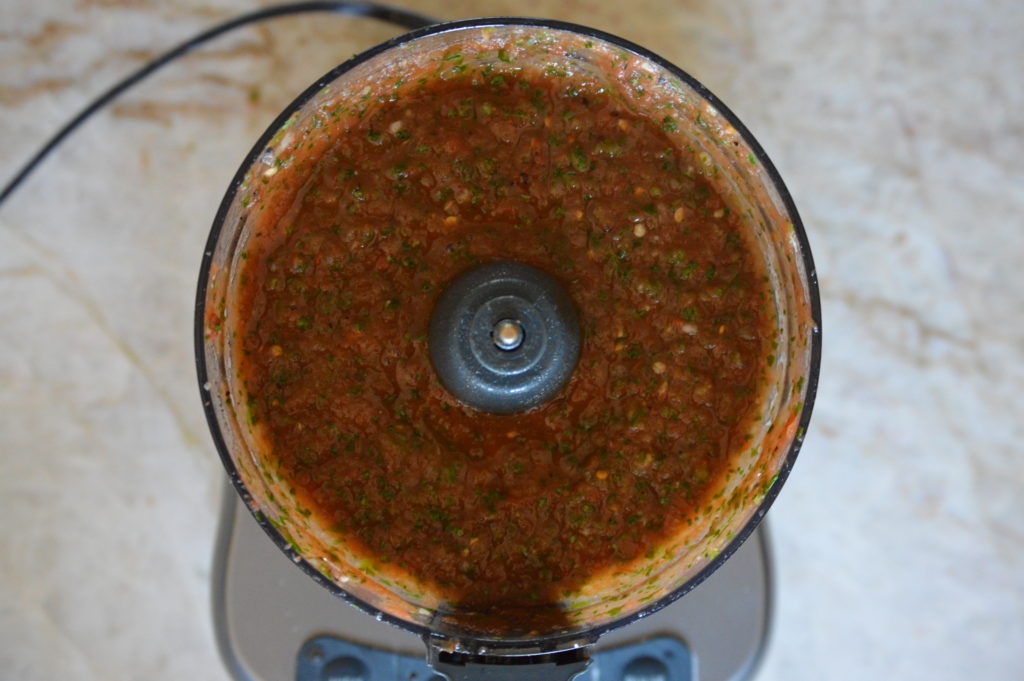 table salsa after it's been blended