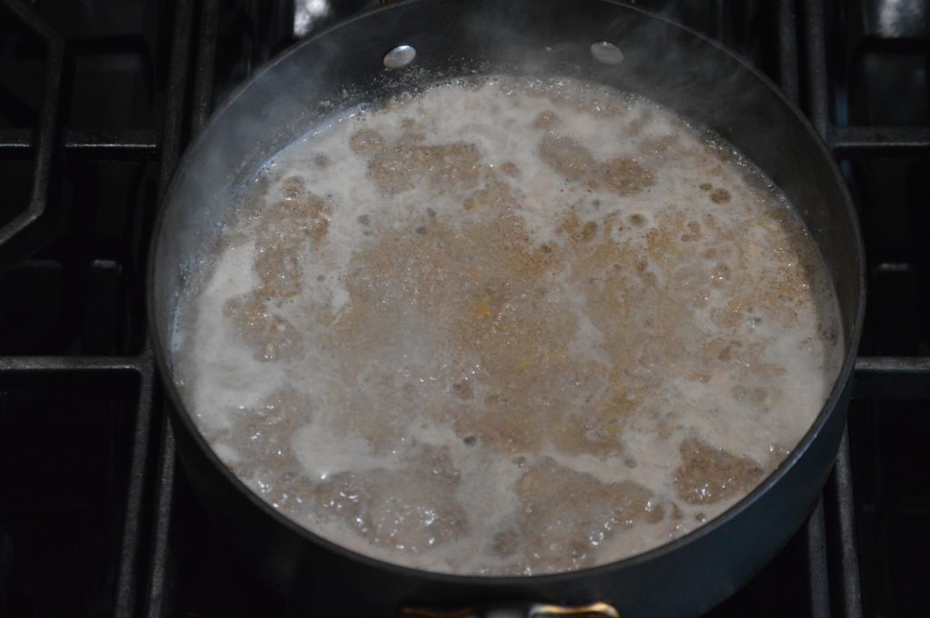 the maid-rite mixture is up to a boil