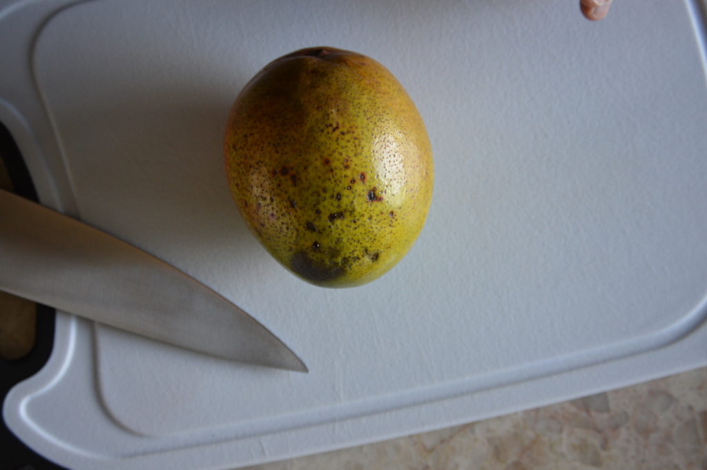 before we cut up a mango