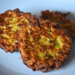 the finished summer squash fritters