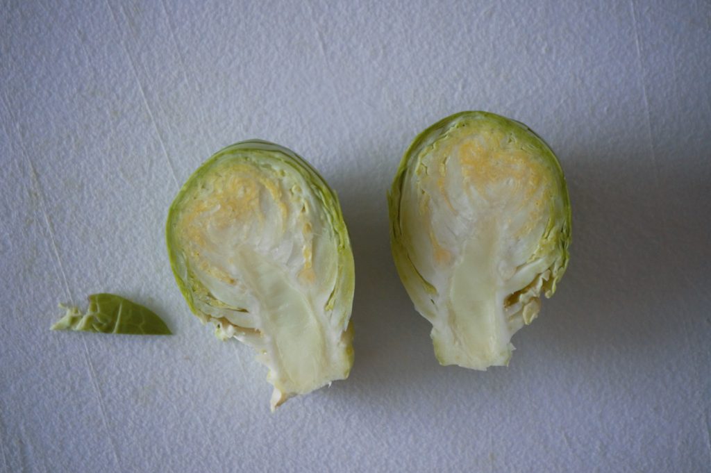 brussels sprouts cut in half