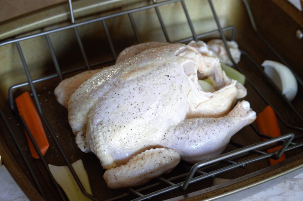 the chicken before roasting