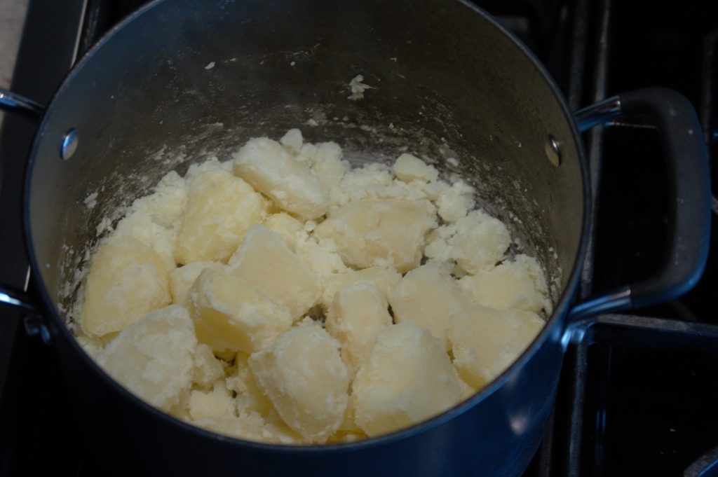 drying off the potatoes