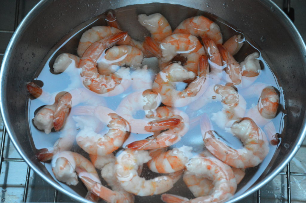 the shrimp in water