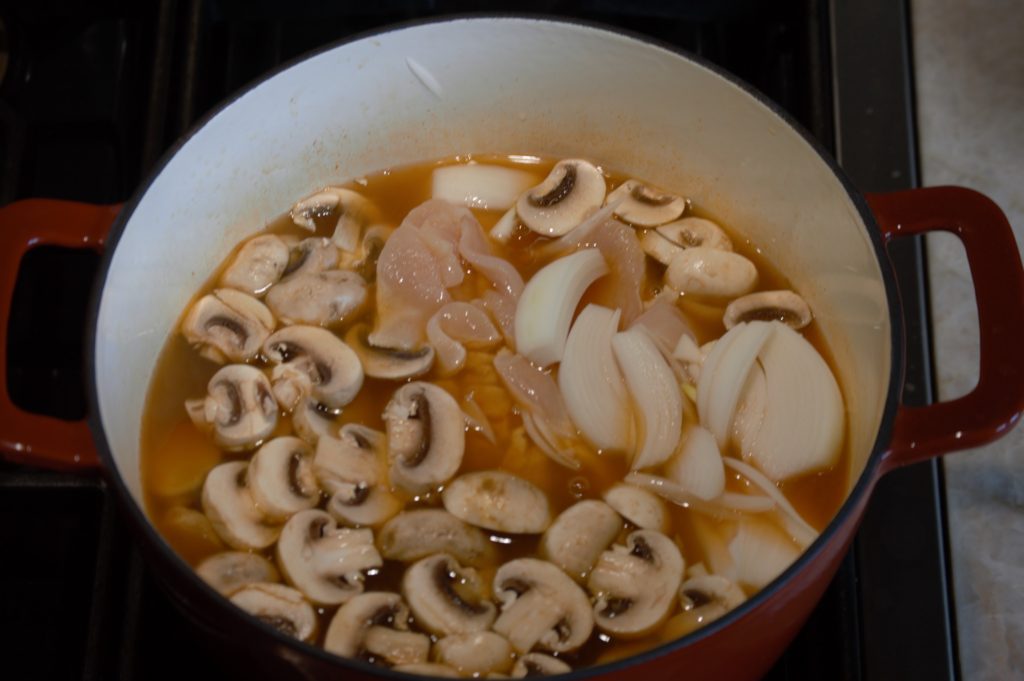 chicken mushrooms and onion added