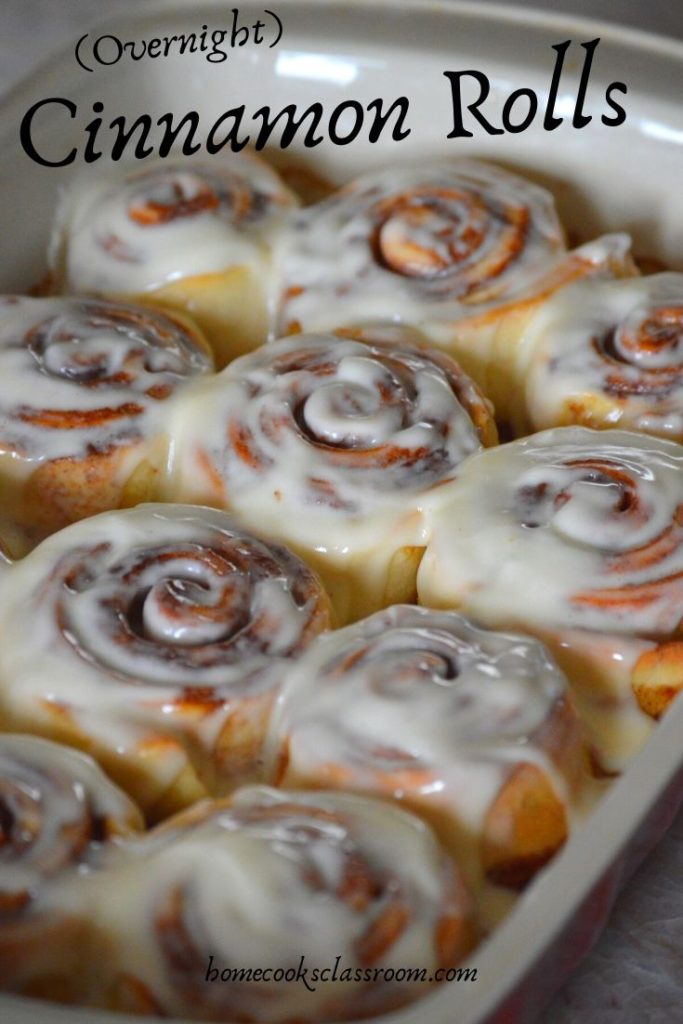 the pintrest image of cinnamon rolls