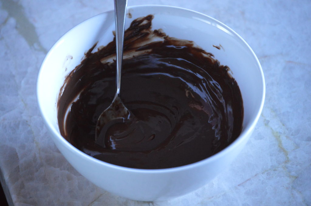 the melted chcolate