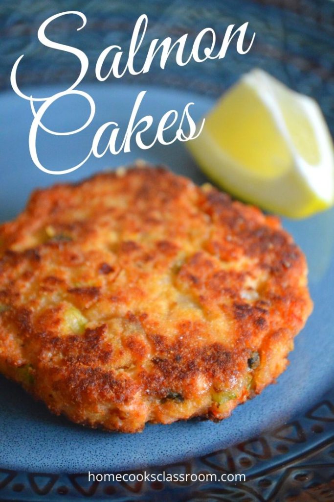the pintrest image of salmon cakes