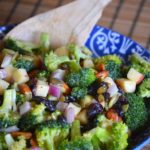 the finished broccoli salad in a bowl