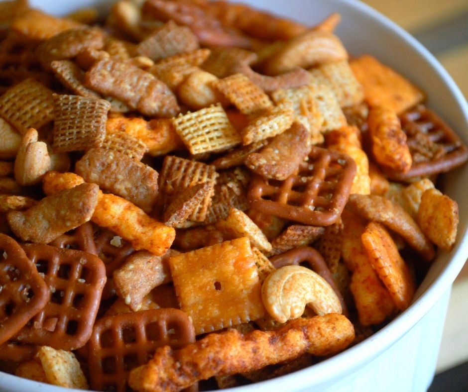 the finished snack mix