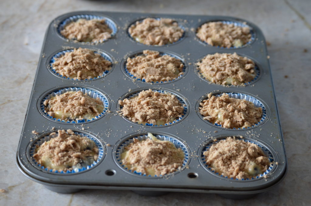the muffins before baking