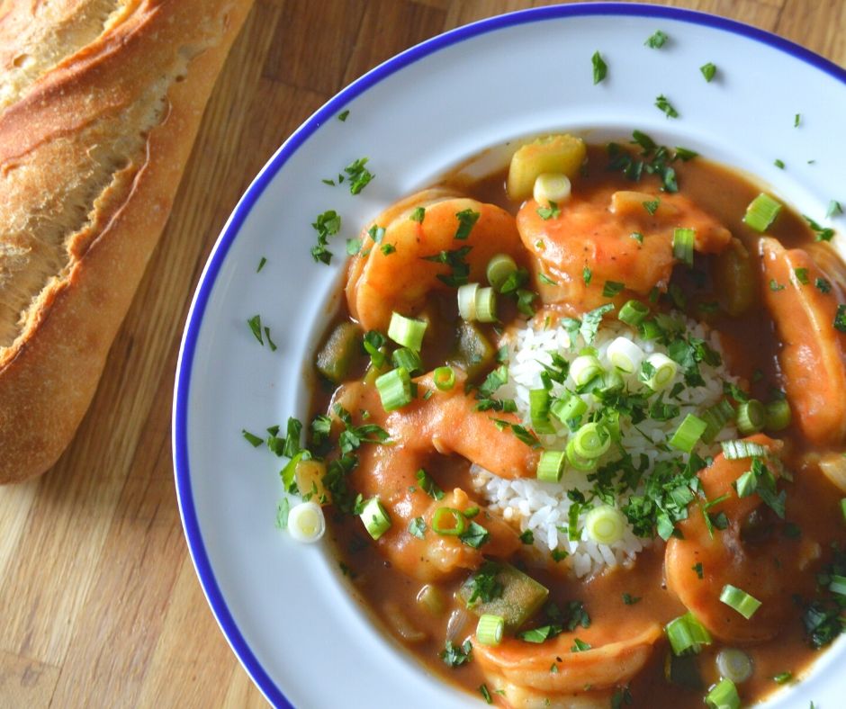 the finished shrimp etouffee