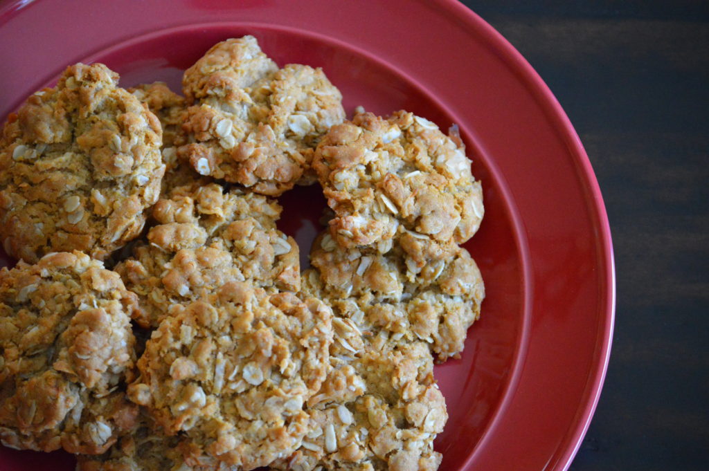 some ANZAC biscuits on a plate