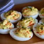 the finished deviled eggs