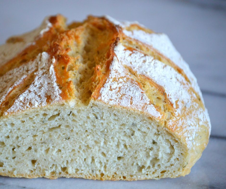 the finished no-knead bread