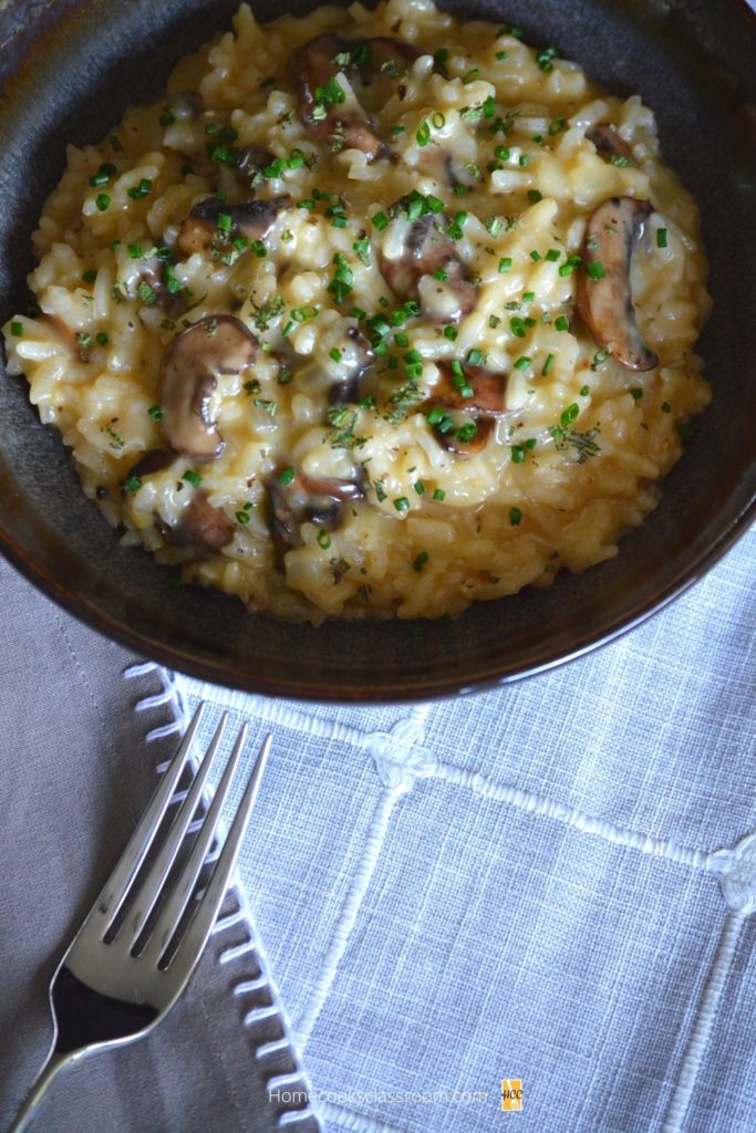 another shot of the mushroom risotto
