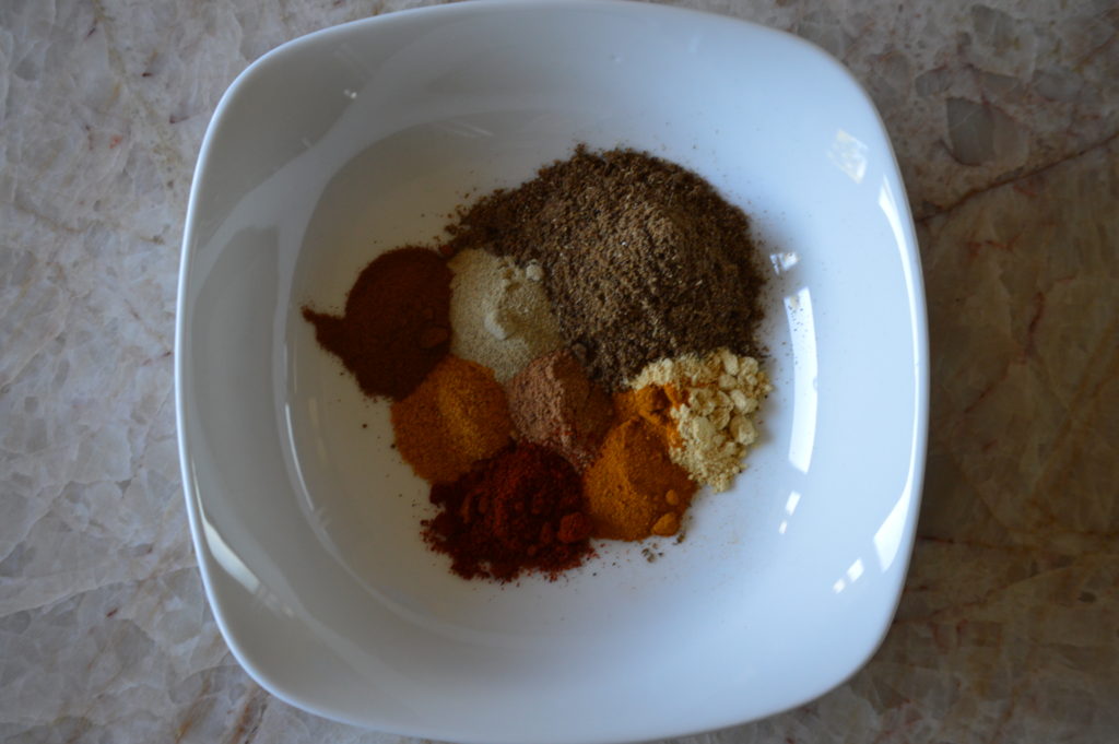 the spices in a bowl