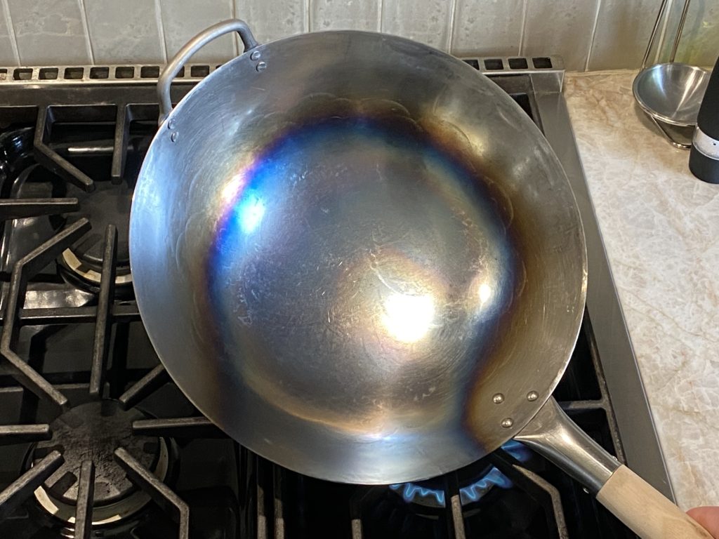 getting the sides of the wok