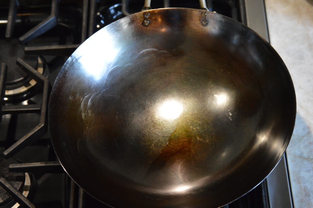 the seasoned carbon steel wok