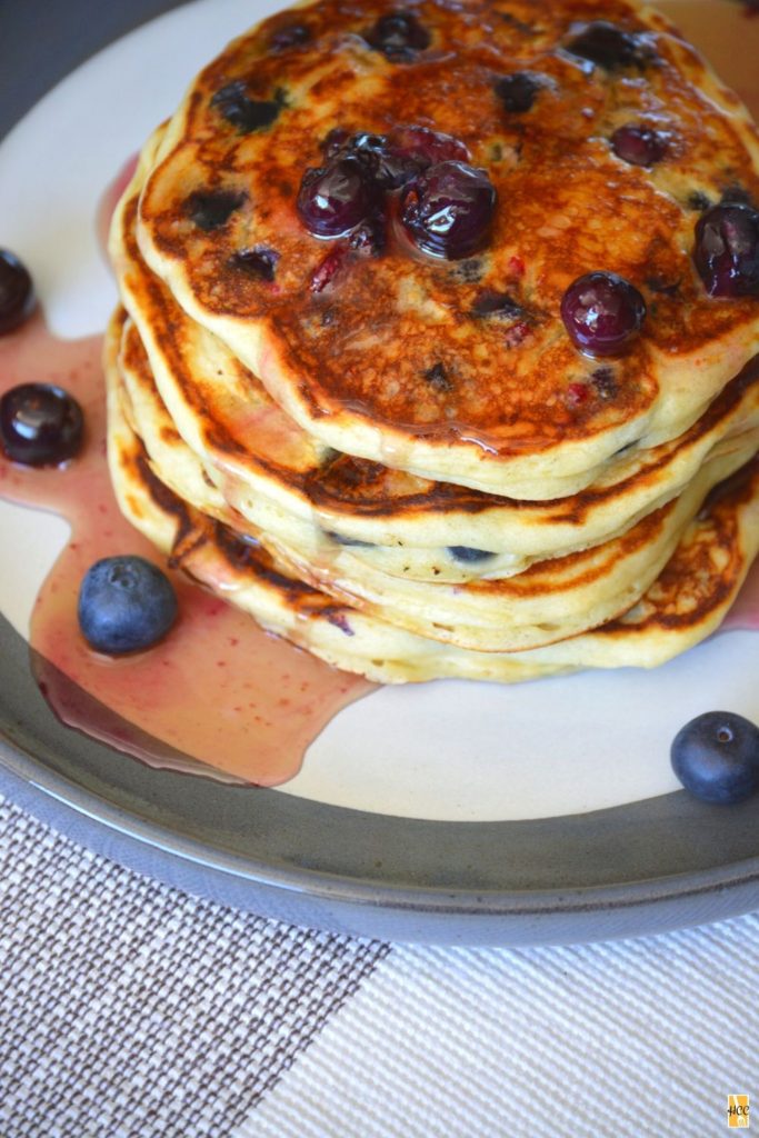 another shot of the blueberry pancakes