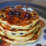 the finished blueberry pancakes