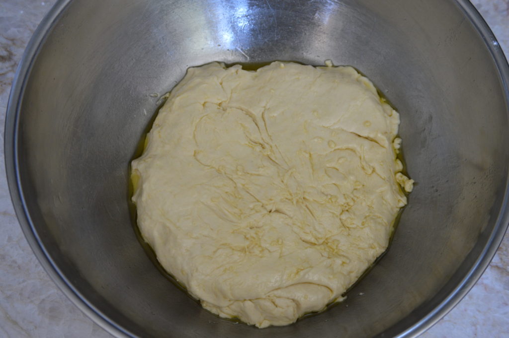 the dough before the first rise