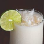 the finished limonada de coco in a glass