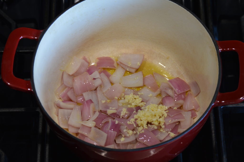 sauteing onion and garlic