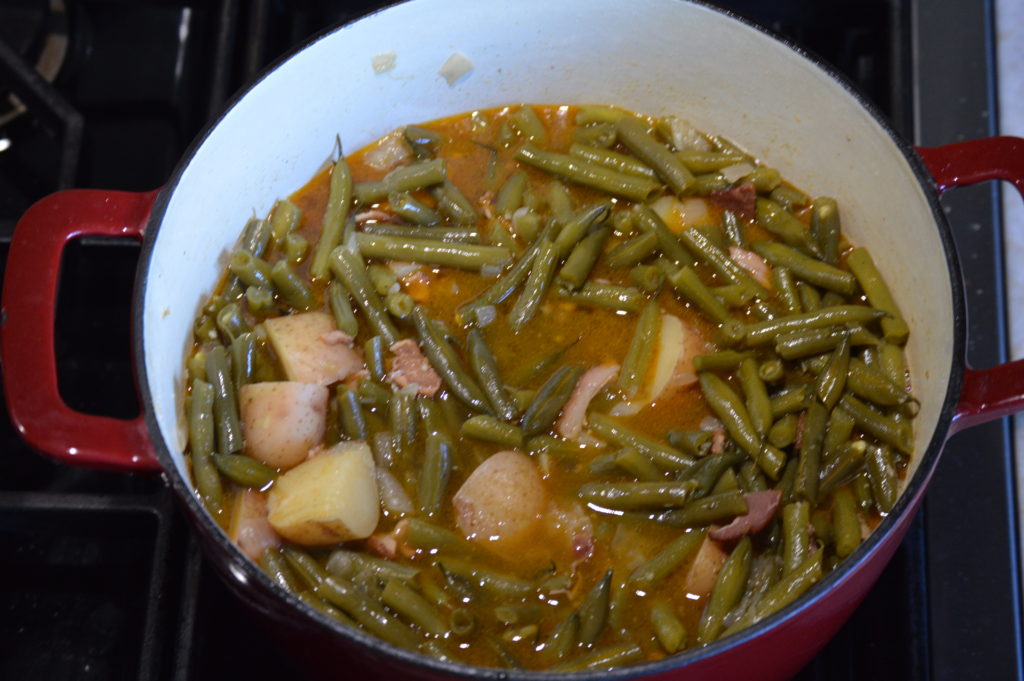 the simmered green beans