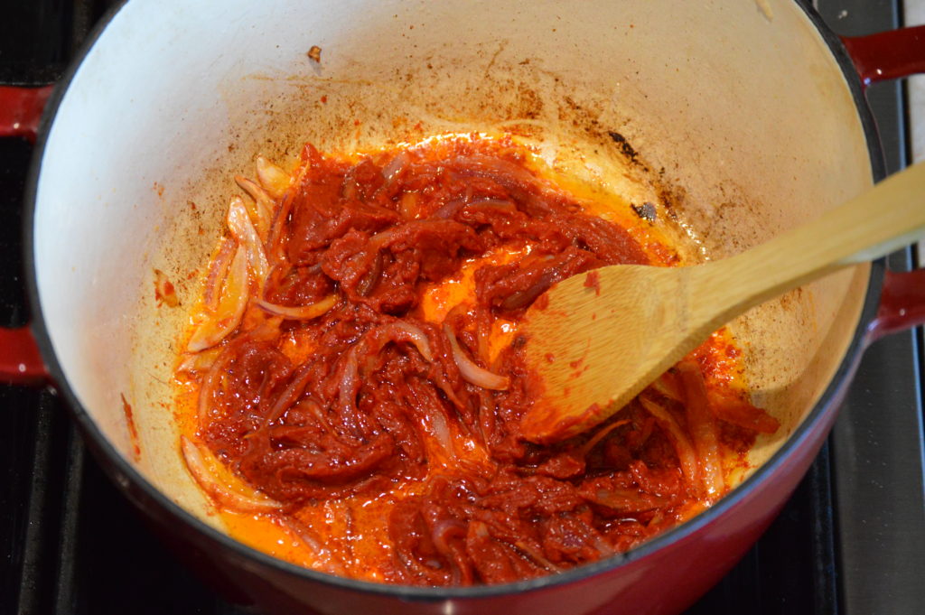tomato paste is added