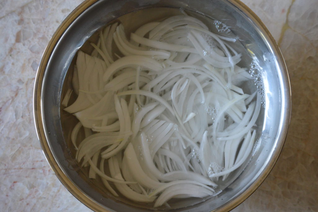 soaking the onions