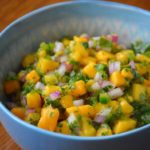 the finished mango salsa