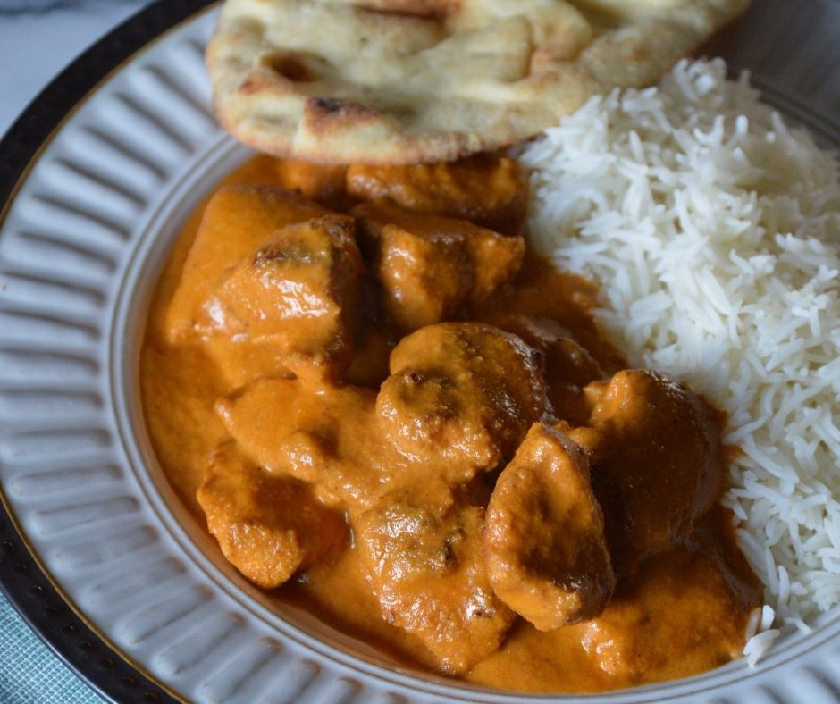 the finished butter chicken