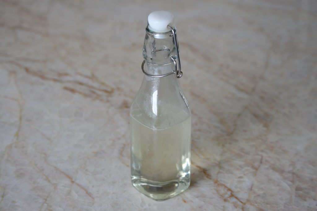 the simple syrup in a bottle