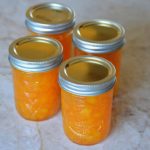 the finished peach preserves