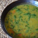 the finished spinach dal
