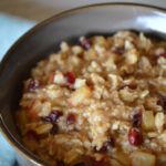 the finished apple cranberry oatmeal
