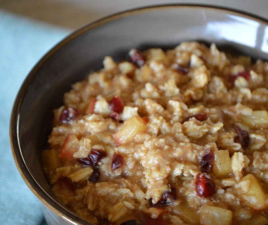 the finished apple cranberry oatmeal