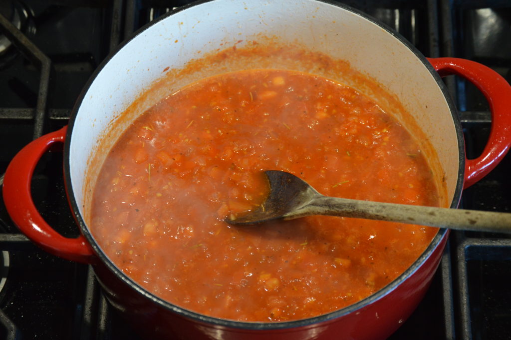 the tomato sauce is made